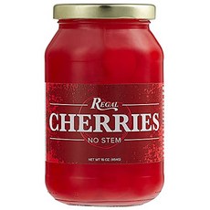 Regal 16 oz. Red Maraschino Cherries without Stems 리갈 16온스 줄기 없는 레드 마라스키노 체리