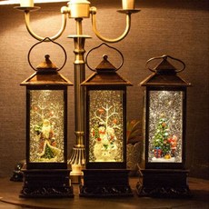 1971 LED 사각랜턴 산타 워터볼 오르골 크리스마스 선물 연인 어린이 선물 뮤직박스 장식소품, 트리