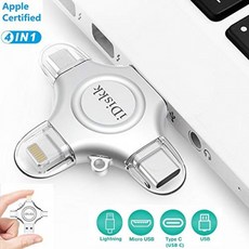 iDiskk MFi-zertifizierter 128 GB Lightning USB-Fotostick für iPhone Externer iPa