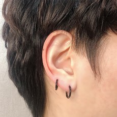 [최저가도전/4color] 남자 링귀걸이 써지컬스틸 원터치 피어싱 미니링귀걸이 데일리 아이돌 심플 이어링