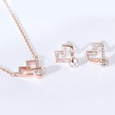 14k하트목걸이귀걸이셋트