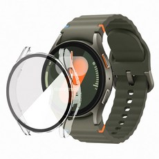 단지몰 갤럭시워치7 풀커버 액정보호 케이스 + 강화유리필름 40mm 44mm, 올인원케이스 블랙, 1개