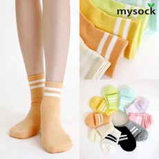 코튼 단가라 중목양말 8켤레
