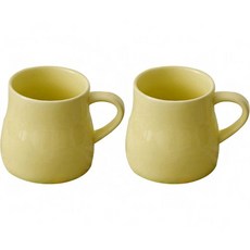 에라토 르네 커피 머그 컵 400ml, 옐로우, 2개