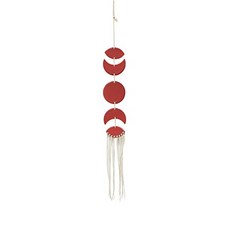 술 윈드 차임이있는 야외 테라스 윈드 차임 24 세라믹 문 페이즈 (24"l Moon Phases With Tasselred), 본상품