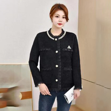 besteffie 트위드자켓 여성용 긴팔 진주버튼자켓 레이스 트위드자켓 숏 트위드 자켓 숏 미니 재킷 E58