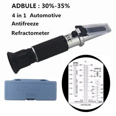 테스터 1 Adblue 청소 에틸렌 프로필렌 유체 배터리 굴절계 글리콜 테스트 부동액 냉각수 ATC in 4 자동차 엔진 감지기, 1)With Box, 1개
