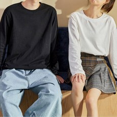 엠제이스타 무지 긴팔티셔츠 레이어드 사계절 남성 여성 남녀공용 빅사이즈