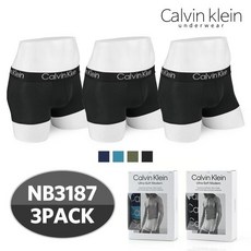 [국내정식매장] 캘빈클라인 언더웨어 드로즈 모달 남성 NB3187 남자 팬티 3장세트 택1P324481051
