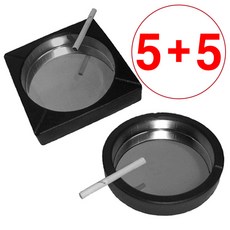 [왕 고무재떨이 10개 묶음] (스텐 고무 재떨이 - 특대형 5P+5P =총10P) 재털이 10개 가정용 업소용 빅사이즈 왕 재떨이 PC방 노래방 원형 사각형, 사각