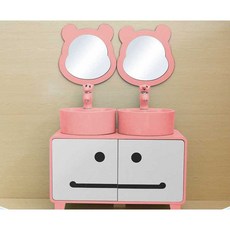 어린이집 세면대 소형 학교 키즈 카페 높낮이 언더볼, 더블 캐비닛 그린 수도꼭지 거울, 1개
