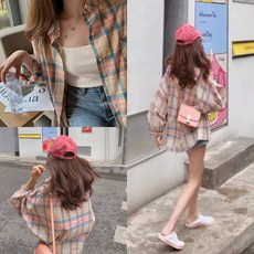 코코블랑 벨루나 체크남방