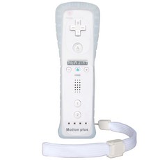 [관부가세포함] OSTENT 2in1 리모컨 모션 플러스 내장 닌텐도 Wii 콘솔 게임 지원 (White)