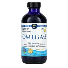 Nordic Naturals Omega-3 Lemon 노르딕 네추럴스 고함량 rTG 알티지 오메가3 피쉬오일 1560mg 액상 액체 레몬 8Floz(237ml), 237ml, 1개