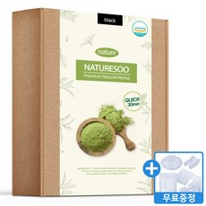 네이처수 천연 헤나염색약 100% 새치커버 8가지컬러, 블랙 (케미컬), 1개