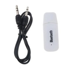 미니 USB 블루투스 호환 스테레오 음악 리시버 무선 오디오 어댑터 동글 키트 마이크 포함 전화 자동차용 스피커용, 1) White, 1개, 02 02 White