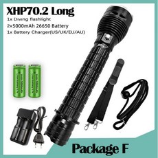 엘프헤드랜턴 랜턴 해루질 써치 엘프 수중 XHP70.2 강력한 LED 스쿠버 다이빙 손전등 가장 밝은 30W 토치 IPX8 방수 램프 18000LM 200m Long Light B Long Light B