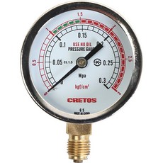 [크레토스] 압력계 알곤 질소 헬륨 co2조정기 활어용, 60-250K, 1개 - 스쿠버중간압게이지