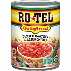 ROTEL Original Diced Tomatoes and Green Chilies 로텔 오리지날 다이스드 토마토 & 그린 칠리 283g 4팩