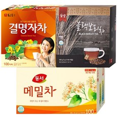 꽃샘 블랙보리차 100T + 담터 결명자차 100T + 동서메밀차 100T, 1세트, 100개입, 1g