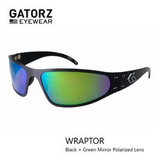 GATORZ WRAPTOR 랩터 가토즈 검정프레임 그린미러 은색로고 편광렌즈