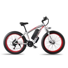전기자전거 전기 자전거 스노모빌 48V ATV 21 속도 리튬 배터리 4.0 와이드 휠 Ebike 350W, 04 버건디, 03 48V 13A