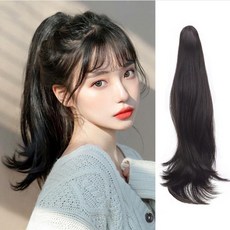 MS 키밍 롱 웨이브 포니테일 집게 가발 달비 네츄럴, 1, 초콜릿색