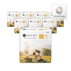 위주(WEJU) [메이바이]꼬똥드 네이쳐 팬티형 아기기저귀 (L) 9~12kg 26매 X 8Pack(2Box), 대형(L)