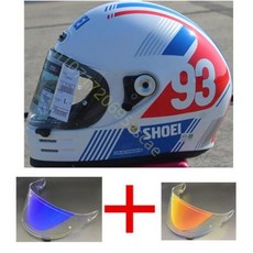 SHOEI GLAMSTER ABS 빈티지 풀페이스 헬멧 일본 하이 퀄리티 할리 오토바이 크루즈 보호, 84) Helmet combination T - XXL