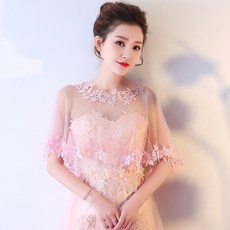 신부 레이스 빅사이즈 일자 들러리 공연 풀오버 후드 드레스 얇은 케이프 판초 블랙 그레이