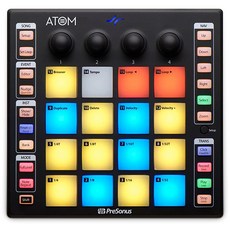PreSonus Atom 프로덕션 및 퍼포먼스 미디 패드 컨트롤러 스튜디오 원 아티스트 및 에이블톤 라이브 라이트 DAW 녹음 소프트웨어 포함