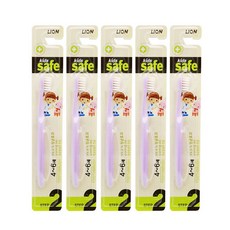 항균 슬림모!! 라이온 키즈세이프칫솔 스텝2단계(4~6세), 5개