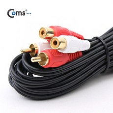 Coms AOAV3809 RCA 케이블 2선 암 수 연장 3M 오디오 단자, 1개