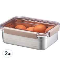 락앤락 스텐 모듈러 직사각 밀폐용기, 2개, 2L 2개, 2L
