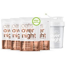 Oats Overnight - Starter Pack (8 Meal PLUS Blender 귀리 오버나이트 - 스타터 팩(8끼 + BlenderBottle ) 고단백 저설탕 아침, 1개, 925.33g