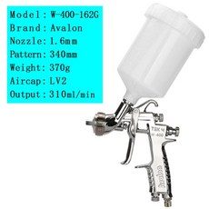 자동차용 페인트 스프레이 건 수동 분무기 공압 도구 권총 W400, [03] gravity 1.6mm nozzle, 1개