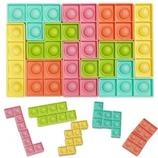 장난감 푸쉬팝 말랑이 버블 팝잇 뽁뽁이 테트리스 퍼즐놀이, 푸쉬팝퍼즐10P랜덤