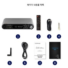 DX7 Pro+ Bluetooth 5.1 디코딩 헤드폰 앰프 ES9038PRO DAC 디코딩 헤드폰 앰프 올인원 기계, 회색 - dx7pro+