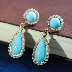 천연터키석귀걸이