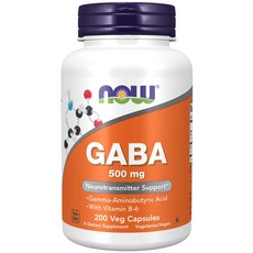 Now Foods 가바 GABA 500mg 200캡슐, 200개입, 1개