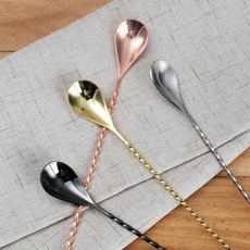 주방 나선형 와인푸어러 음료 40cm 30 바 스틸 머들러 믹싱 위스키푸어러, Silver 40cm, 1개
