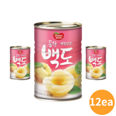 맛있는 백도 복숭아 400g 12개 제철 수확 통조림 캔 업소용 가정용 대용량 white peach can 딱딱이 말랑 부드러운 고당도 과일안주 황도캔 술안주 맥주안주 마른안주