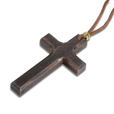 JESUS 그리스도 성경 예수 악세서리 목걸이 팔찌 반지 티셔츠 열쇠고리 선물 자수 모자이크 인테리어 EyeYoYo 빈티지 수제 나무 십자가 펜던트 남여 브라운과 블랙 기독교, 갈색, 90cm
