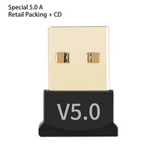 Creacube USB 블루투스 호환 5.0 5.1 어댑터 송신기 수신기 오디오 동글 PC 노트 북용 무선, 01 A With Packing CD, 1개