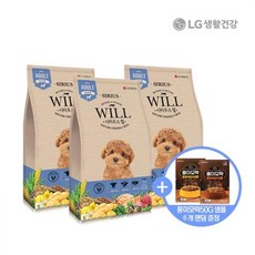 시리우스 윌 성견용 1kg 3팩 + 22g 간식 1개, ./.