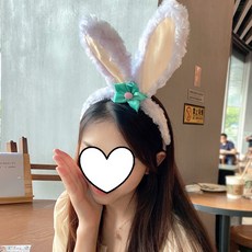 꽃 스프링 머리띠 sns 사진촬영 생일파티 캐릭터 소품 놀이동산 재밌는 웃긴머리띠, 토끼머리띠