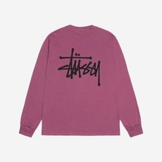 스투시 베이직 롱슬리브 1111 베리 2024 LS, M