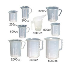 고려 플라스틱 비커 250ml 300ml 500ml 600ml 1L 2L 3L 5L 주방 계량컵, 3000ml