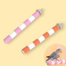 르브아 앵무새 발톱갈이 횃대 세트 세라믹 스톤, 1세트, 핑크오렌지