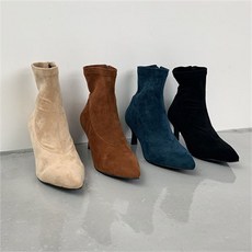 Orashop 스틸레토 스판 앵클 부츠 6cm